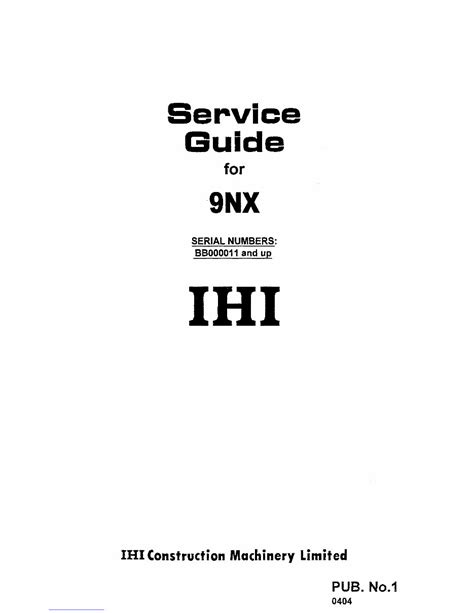 Ihi 9NX Manuals 